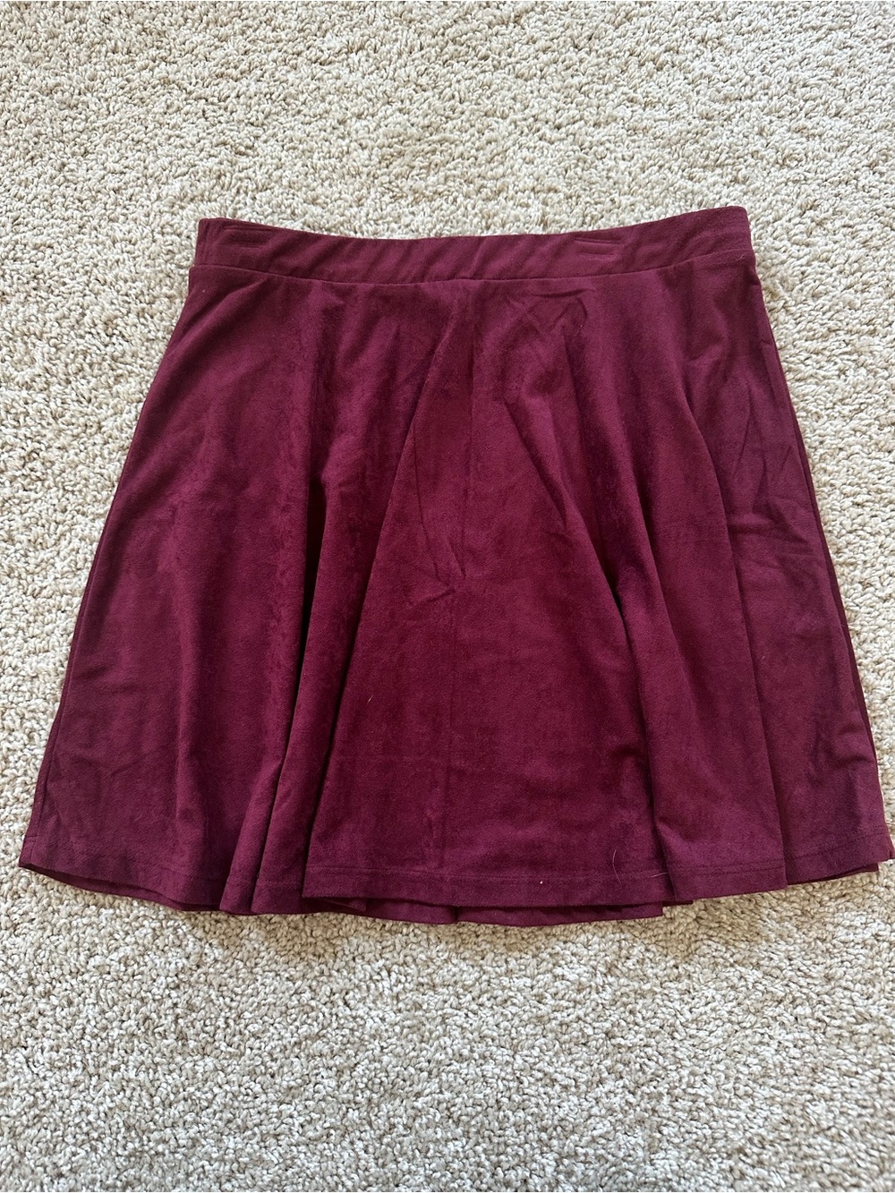La Hearts Wine Red Circle Skater Skirt